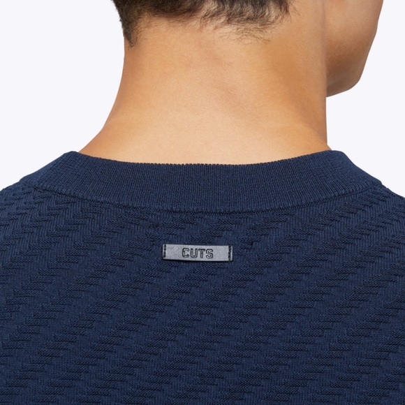 Riviera Knit Textured Sweater, Pacific Blue Small - Picture 5 of 6